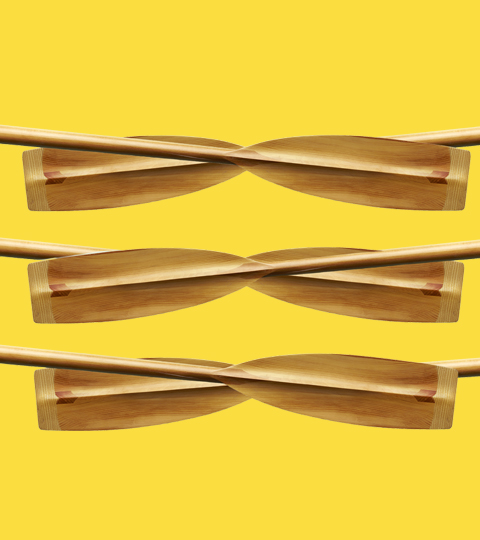 oars on yellow background